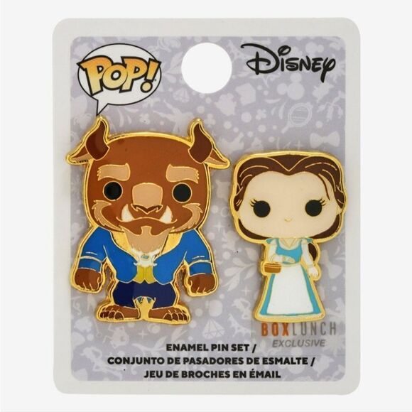 Funko Pop! Disney Beauty and the Beast Belle and Beast Enamel Pin Set - Picture 1 of 1